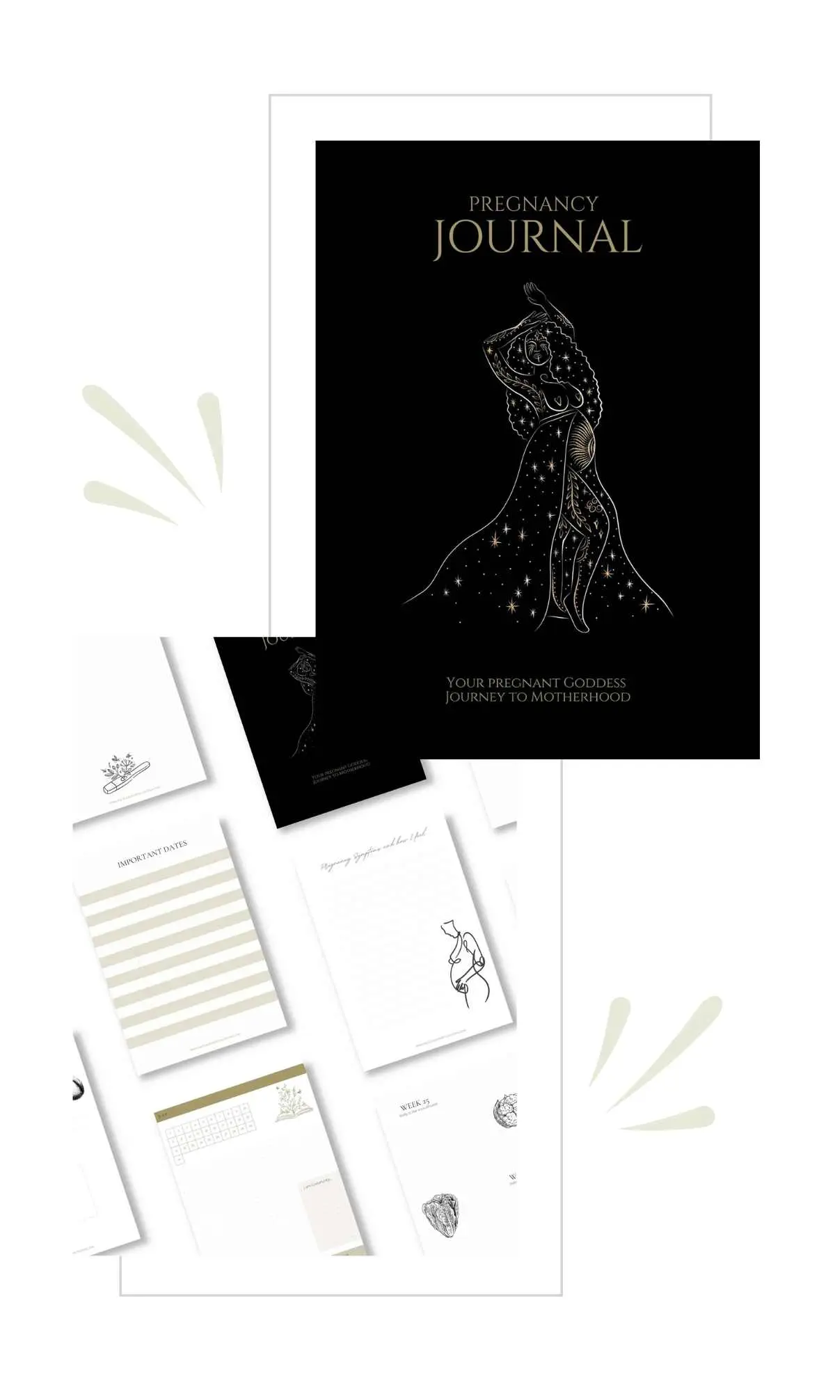 graphics of pregnancy journal - example of inside pages