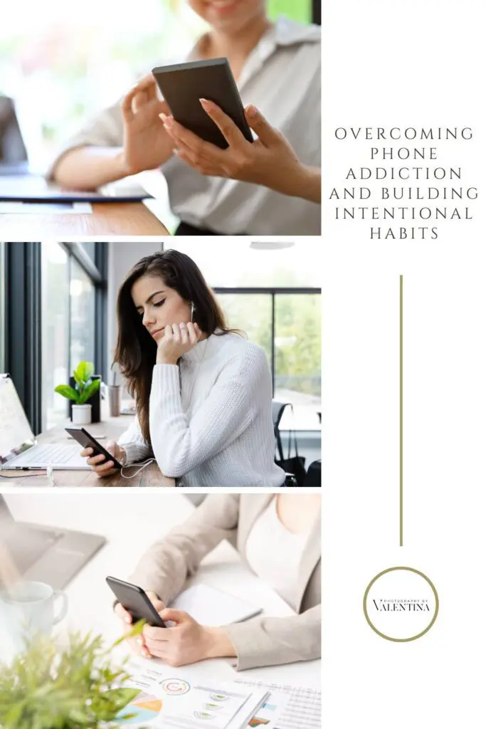 Overcoming Phone Addiction Habits: photos of women scrolling phones