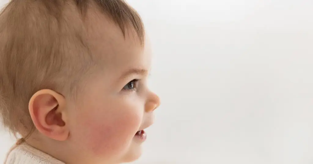 Profile shot of baby boy. Baby photo session in South West London