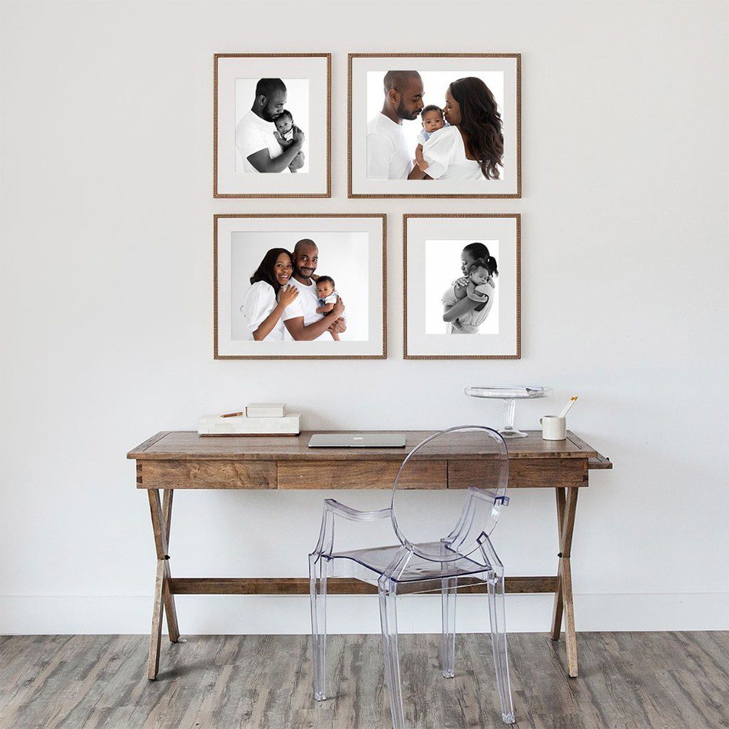 wall art gallery with baby photos