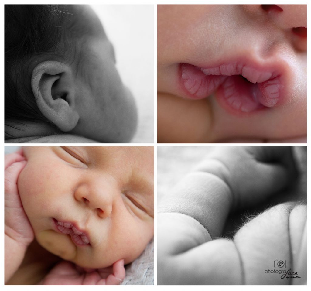 newborn photography: baby details. Ear, lips,hands arm.