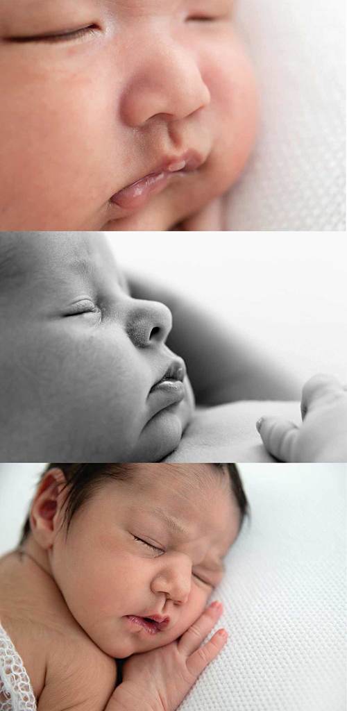 photos of baby's profile shot with a macro lens
