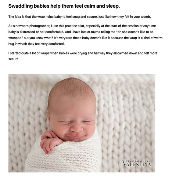 post about baby swaddling