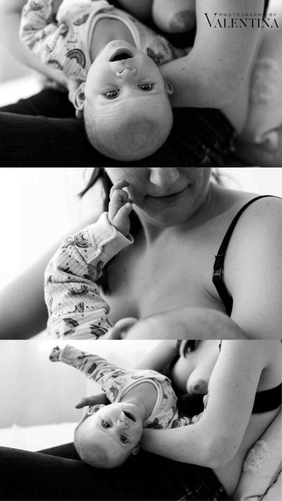 black and white photos of breastfeeding