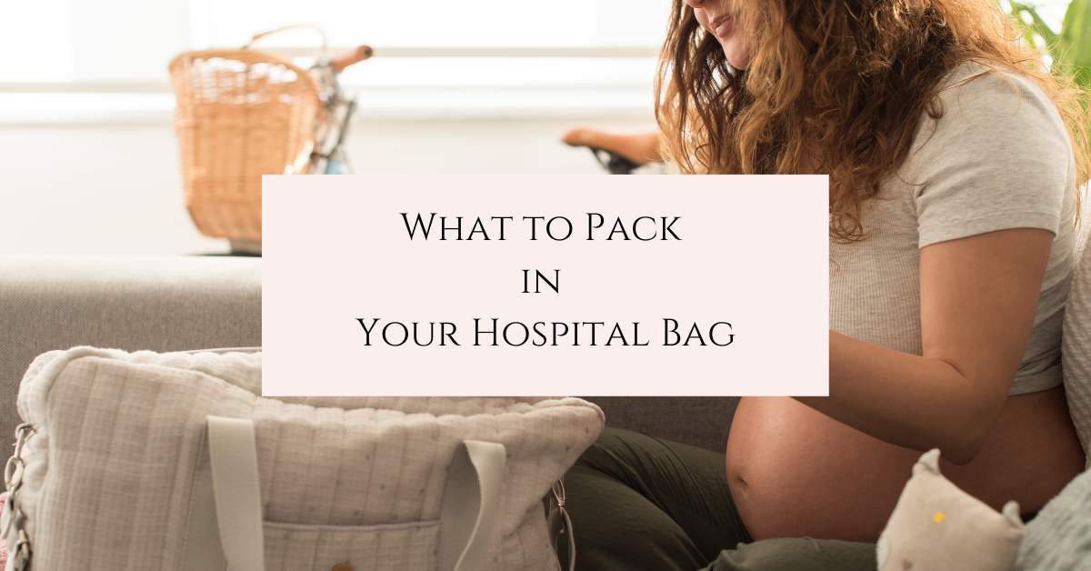 pregnant woman packing her birth hospital bag