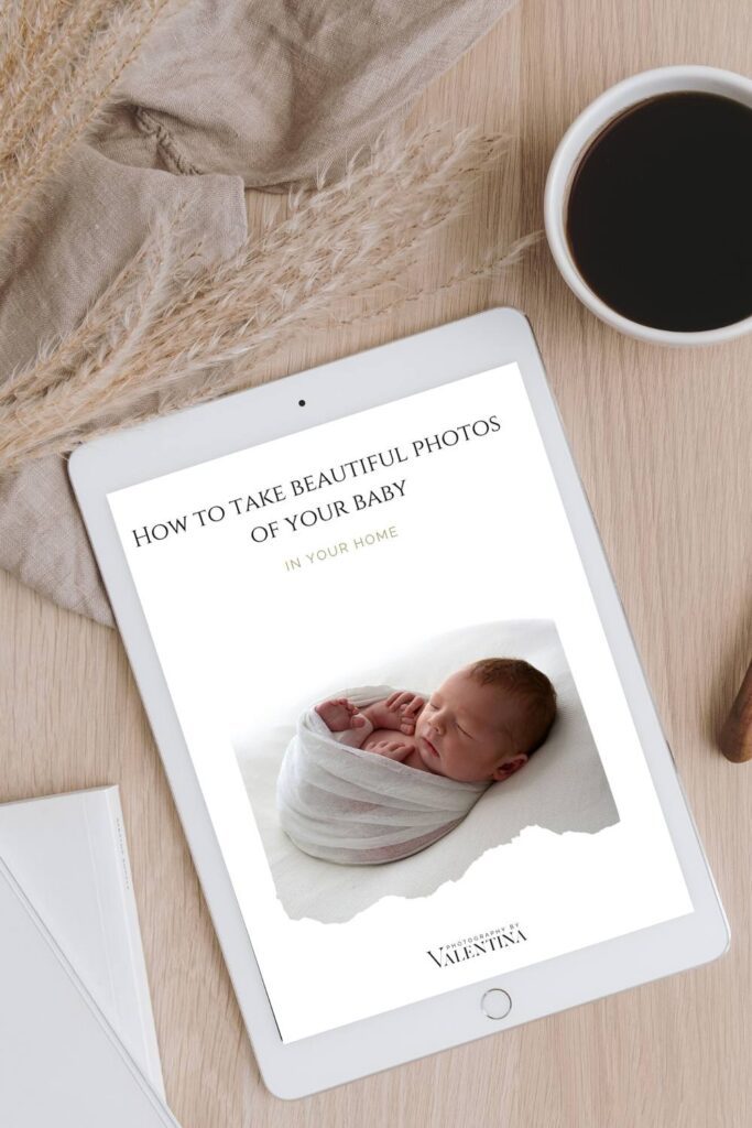ipad with the diy newborn photos at home guide