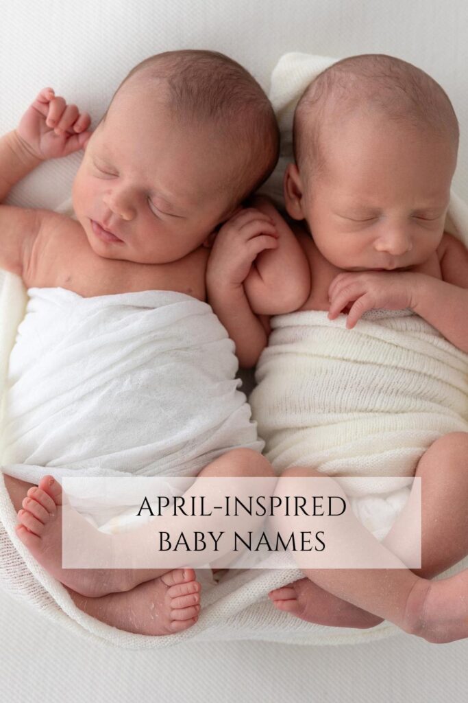 April-inspired baby names: image of newborn twins